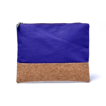 

Canvas Cork Flat Cosmetic Bag Wholsesale Blanks Solid Color Makeup Bag Accessories Handbag Free shipping DOM106368