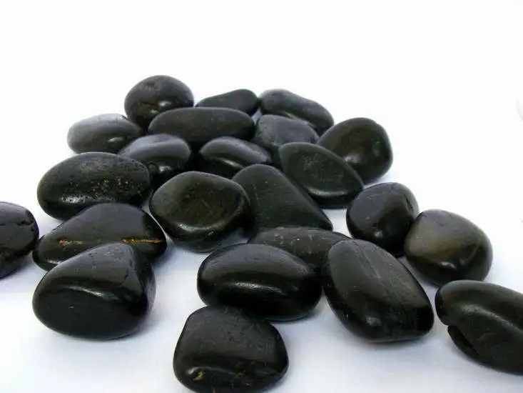 Natural black pebbles and aquarium accessories pure black stone paving