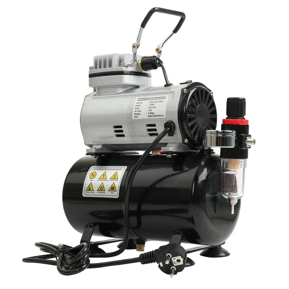 

Air Compressor paint Spray gun Woodwork Air Spray Paint Oil-less Quiet Air Compressor Blast Pump Set Professional Airbrush Kit