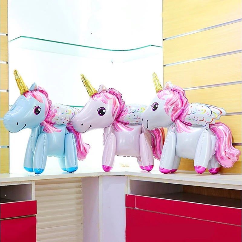 1pcs Babyshower 4D Unicorn Balloon My Little Pony Party Decoration Birthday Party Decorations Kids Happy Party kids Decoration