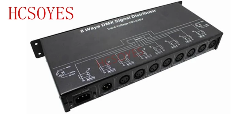 

DMX128 DMX amplifier AC 110V - 220V 8 Channel DMX controller /Splitter/DMX signal repeater/8 output ports DMX signal distributor