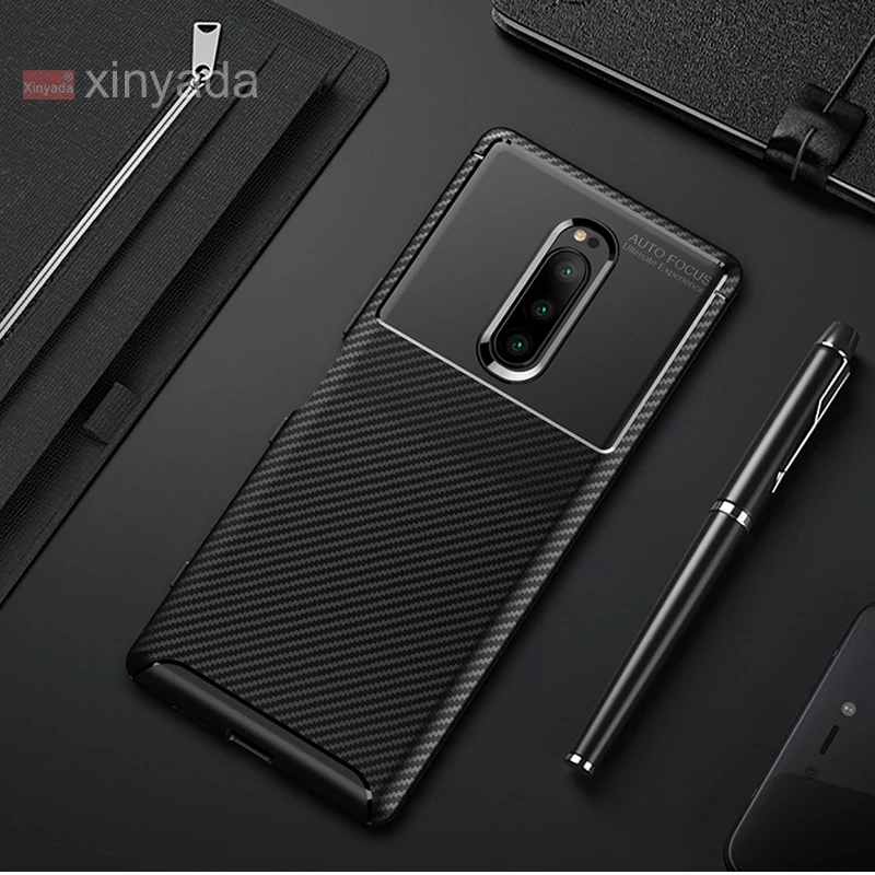 

luxury Soft Silicone Tpu Carbon Fiber Cover Case For Sony Xperia XZ4 XZ3 XA2 Plus XA3 Ultra XZ2 Compact Case Armor Shell Bumper