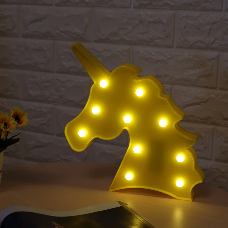 AKDSteel Unicornio Led Night Lights Unicorn Party 3D LED Table Lamp Novelty Animal Marquee Sign Letter Lamp Luminaria Baby Kids
