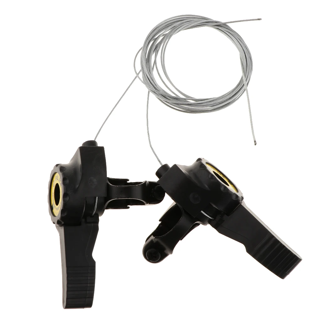 1 Pair of Mountain Bike Thumb Shifter 3x 5/6/7 Speeds, Bicycle Friction Shifters, combo with Inner Shift Cable, Black