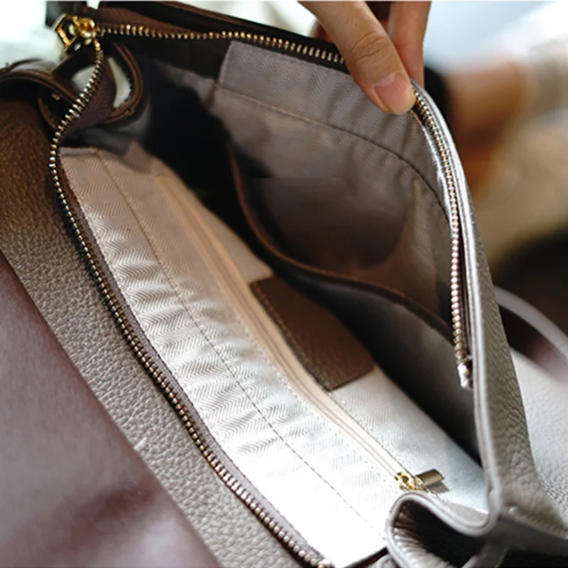 AETOO New port Wind retro head soft cowhide handbag, wide shoulder with commuter flip-shoulder oblique strap female bag