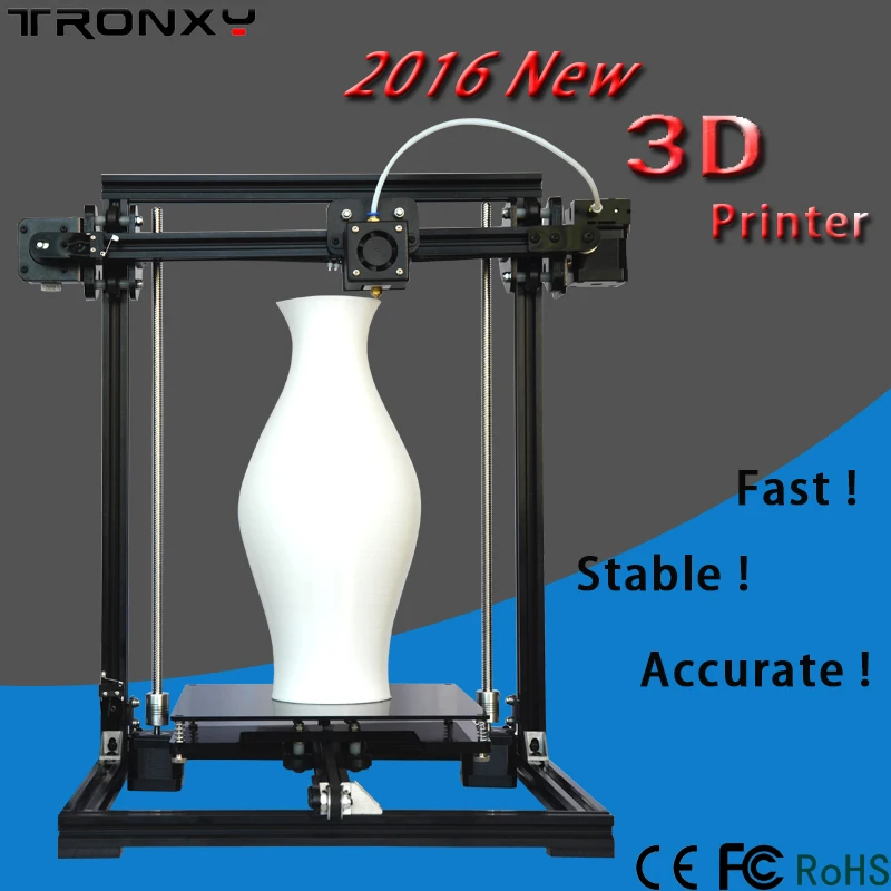 Aluminium profile 3D printer tronxy new best 2016 Reprap prusa i3 3D PRINTER print height 300mm filament*2 8GB sd card for gift
