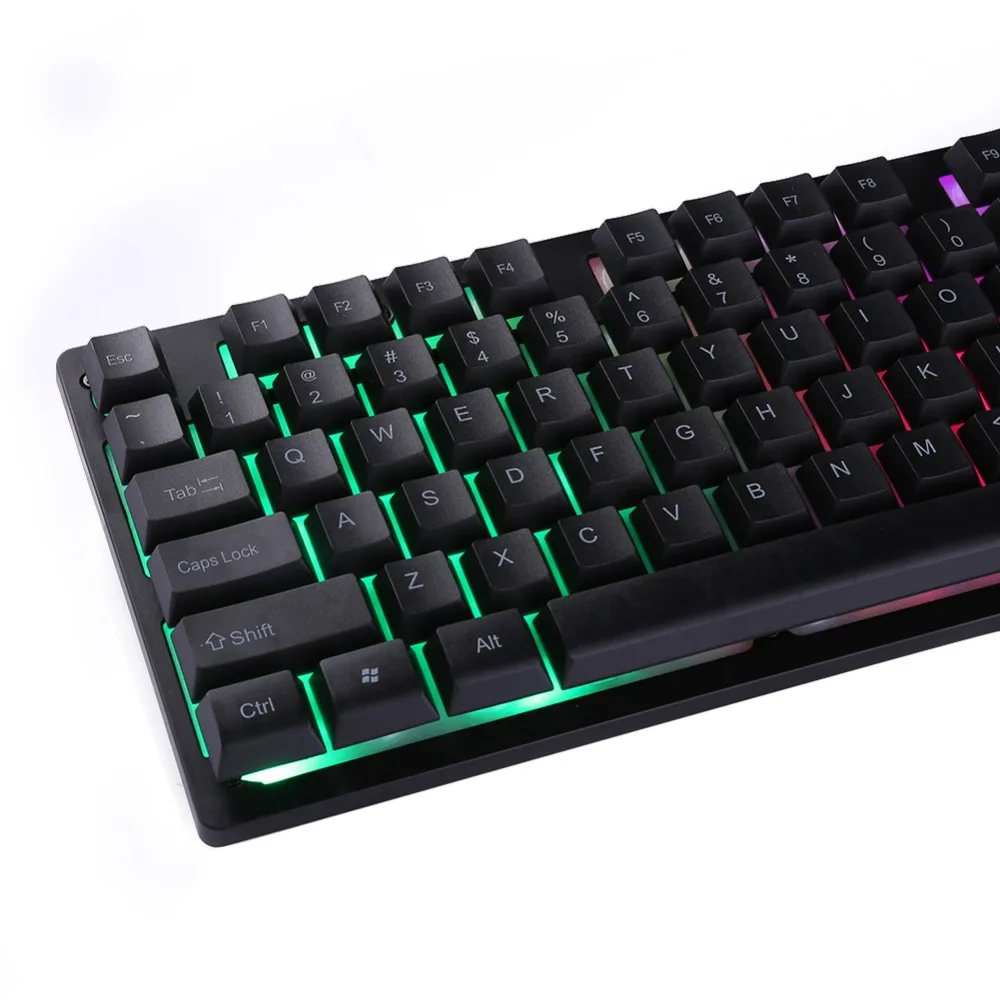 Игровая клавиатура 104 клавиши с подвеской радужная RGB подсветка USB Проводная
