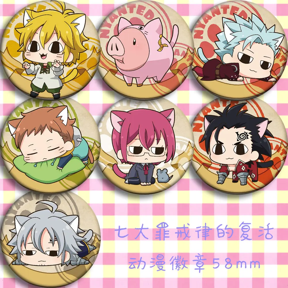 

anime badges 58 mm The Seven Deadly Sins Meliodas Ban Hawk Brooch