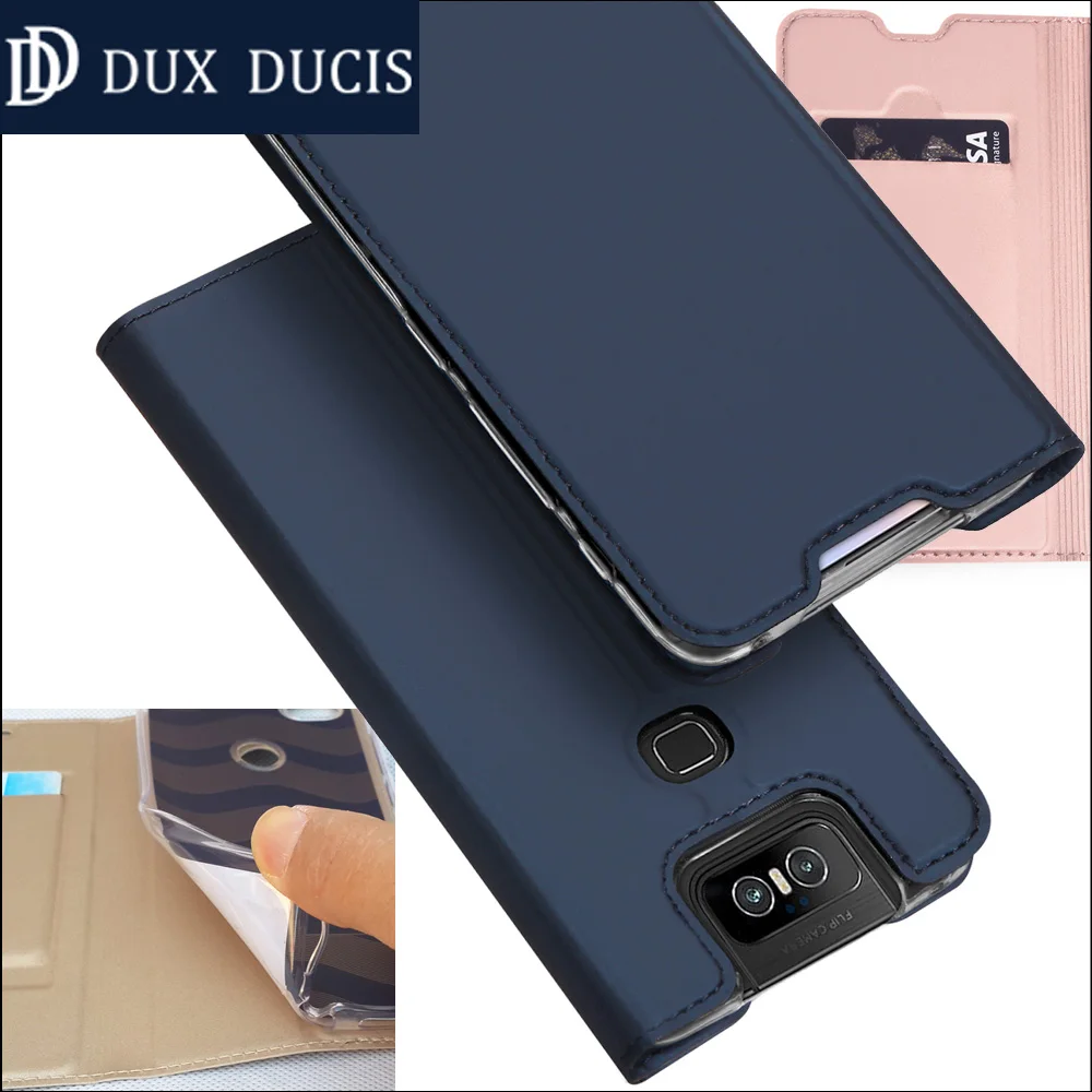 

Original DUX DUCIS Case For Asus Zenfone 6 ZS630KL Book Flip Leather Wallet Coque Cover