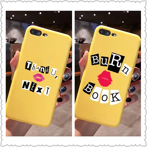 Thank U, Next Ariana Grande Candy Color TPU Case phone For iphoneX 7 8 XS XR XSMAX BURN BOOK Pink Red Yellow purple Cover