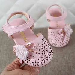 Детские сандалии обувь детский, для новорожденных, для девочек Весна Цветочные Повседневные полые сандалии детские сандали для девочек