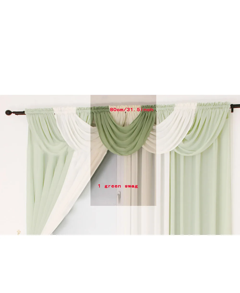 ALITEXTILEBTOC балдахин водопад шторы для кухни для гостиной современные затененные тонкие Окна удобные Свадебные шторы - Цвет: green 1
