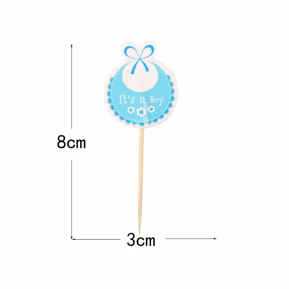 Heronsbill 18Pcs Paper Cupcake Toppers Baby Shower Decorations Its a Girl Boy Party Supplies Babyshower Gender Reveal