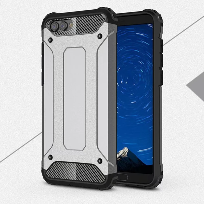 

Fitted Case For Huawei Honor V10 ! Soft Silicon +PC Hard Armor Anti-knock Back Cover Case For Huawei Honor V10
