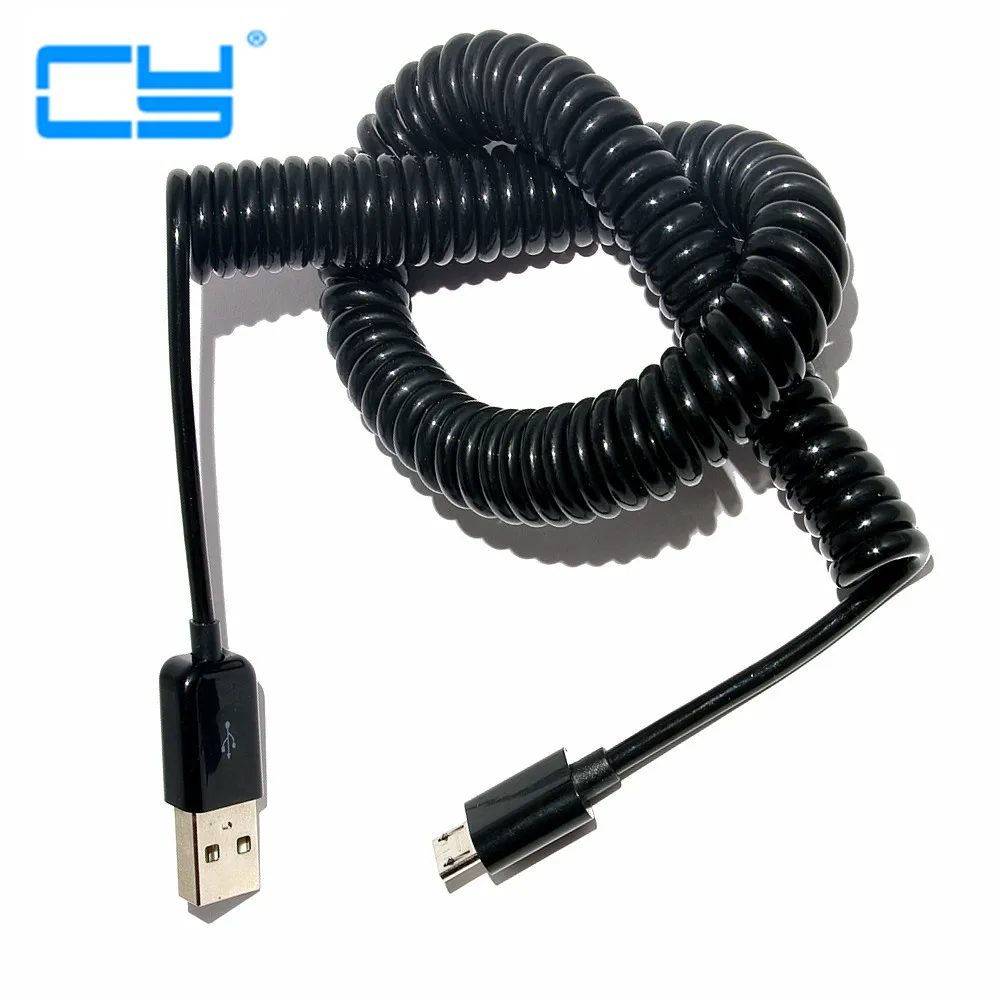 

micro usb male usb male spring Retractable stretch cable sync data charge for samsung HTC LG 2M free shipping