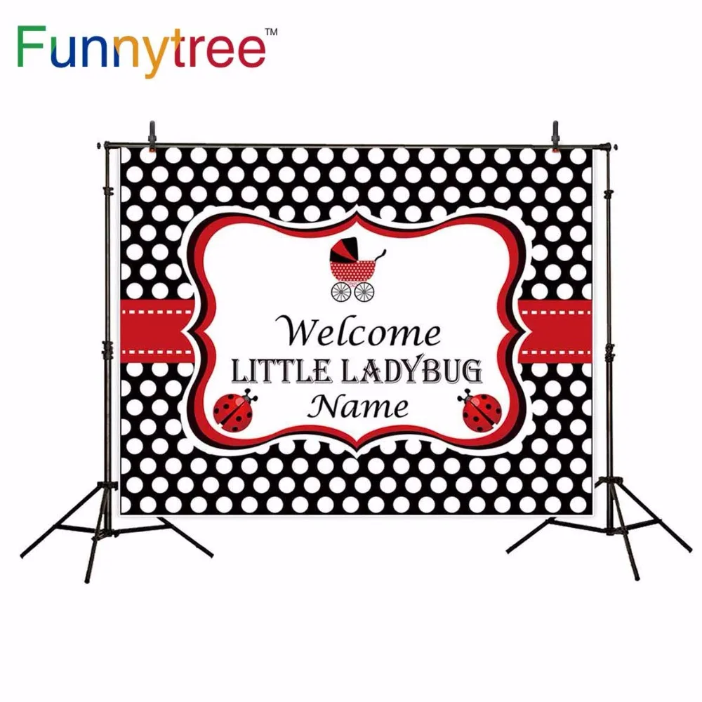 Фон Funnytree для студийной фотосъемки на день рождения с божьей коровкой детская