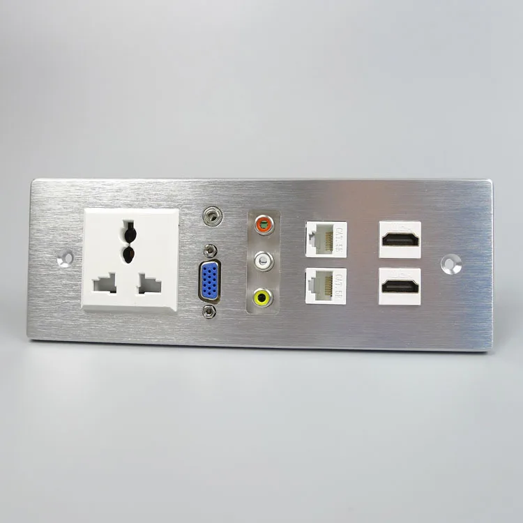 Buy Aluminum wall plate with 2 X HDMI, 2 X RJ45, VGA