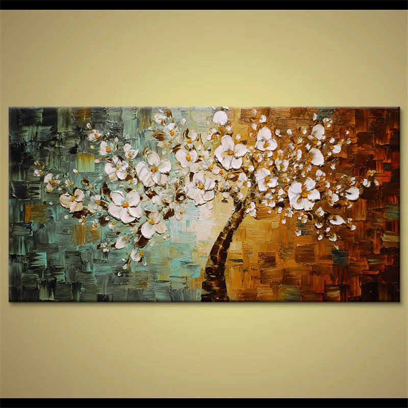 

Hand Painted Oil Painting Palette Knife Flower Canvas wall art canvas Pictures for living room home decor cuadros decoracion 22