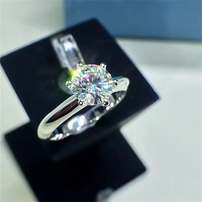 Яньхуэй настоящее кольцо из чистого золота с 18 крагп штамп оригинальные кольца набор 1 карат CZ цирконий обручальные кольца для женщин кольцо Размер 4-11 SR168