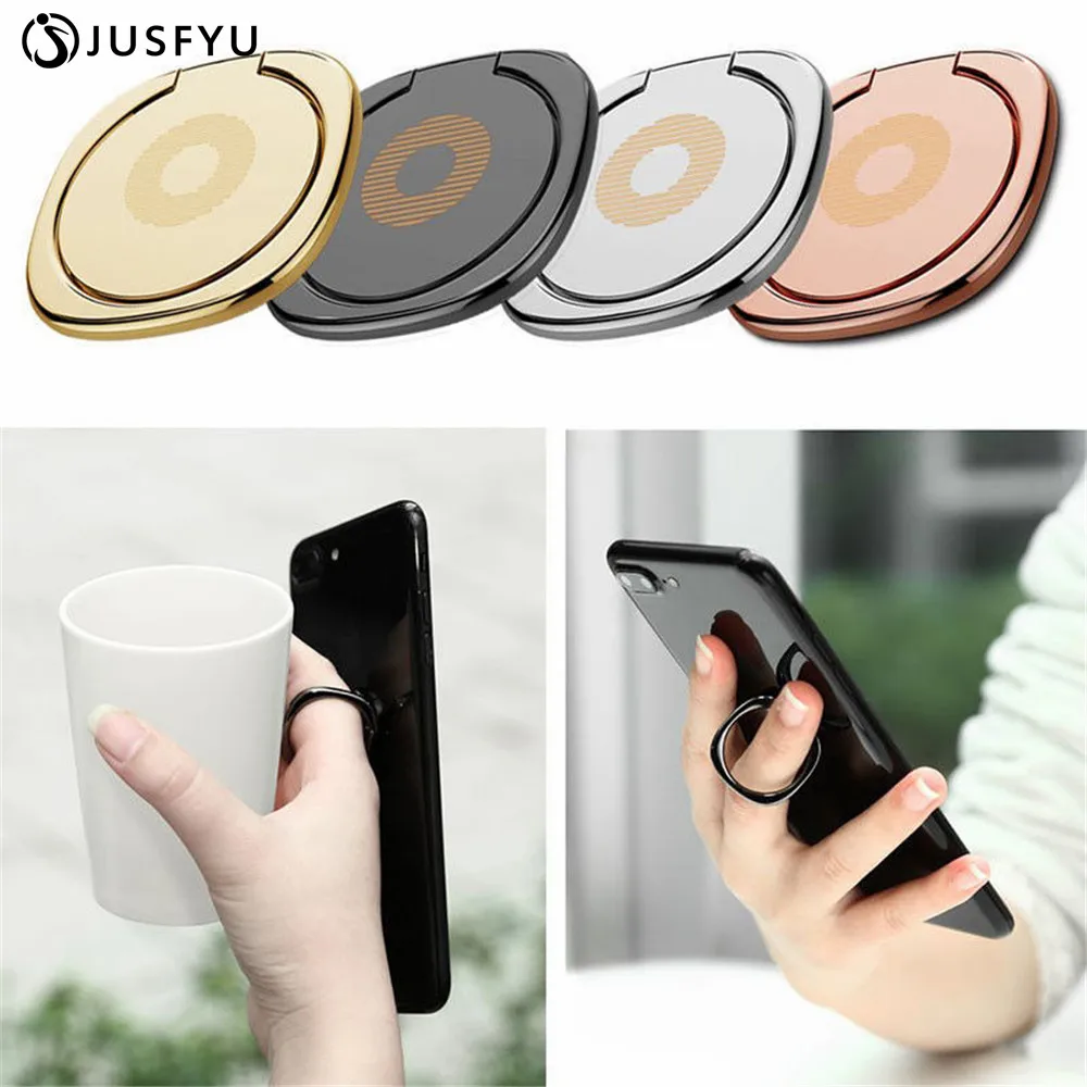 

For Magnetic 360-degree Universal Rotating Metal Finger Ring Buckle Mobile Phone Flat Ring Bracket 4 Colors