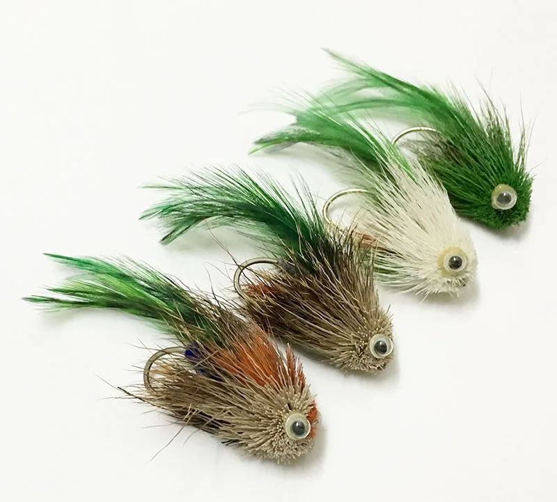 4Pcs Giant salamander float Bait Bumblebee Fly Fishing Flies Trout Bass