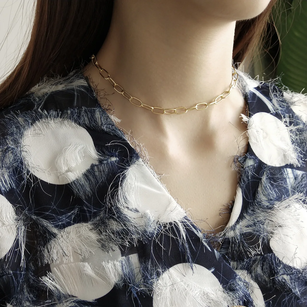 

Misye 2019 New Korean version of S925 sterling silver chain design chain industry choker necklace short neck chain chain jewelry