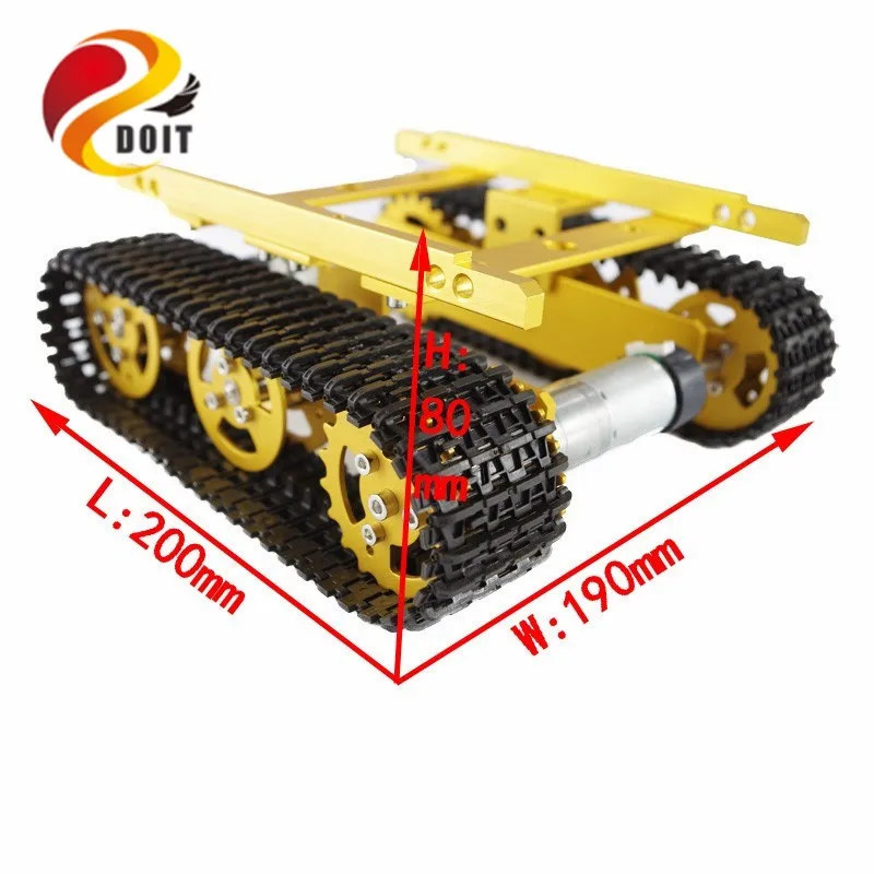 Сделайэто T100 Алюминий сплав резервуар грузовик Caterpillar шасси автомобиля отслежены гусеничной установлен DIY RC игрушки