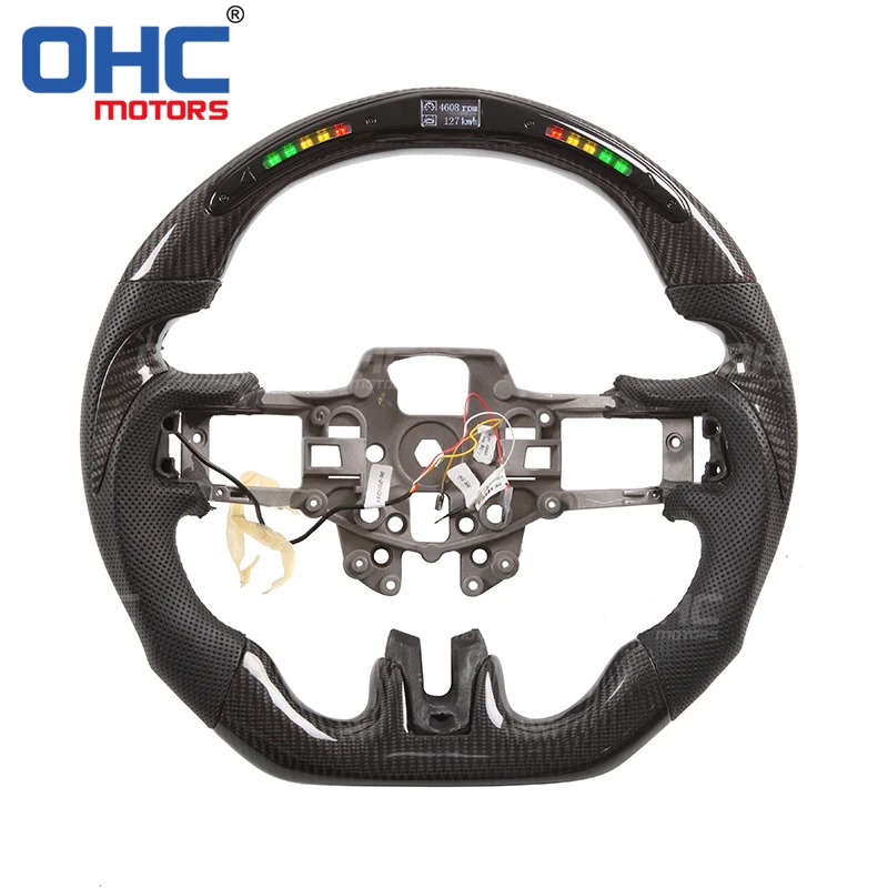 #^Special Price Real Carbon Fiber LED Steering Wheel compatible for Ford Mustang OHC Motors