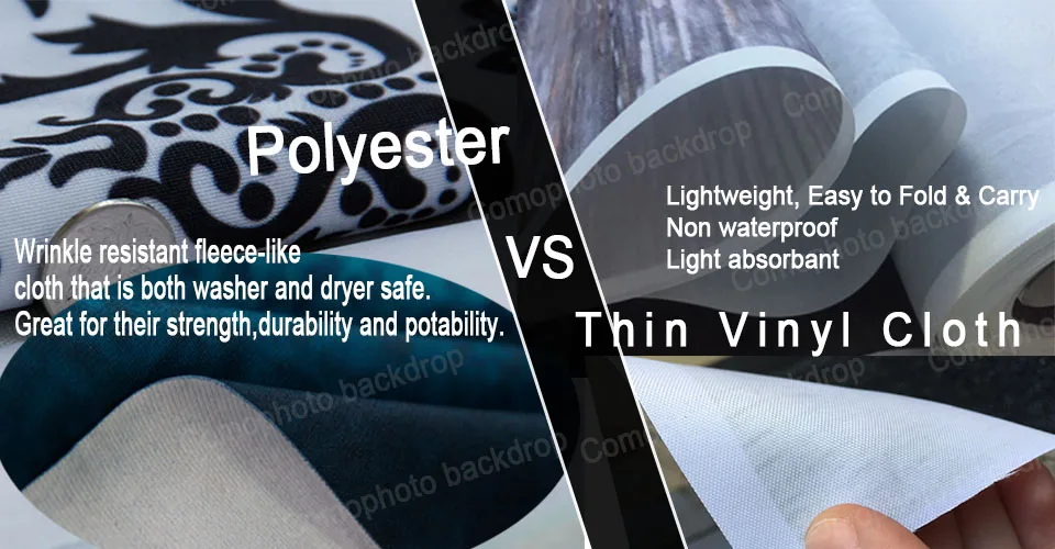 Polyester vs vinyl cloth(comophoto LOGO
