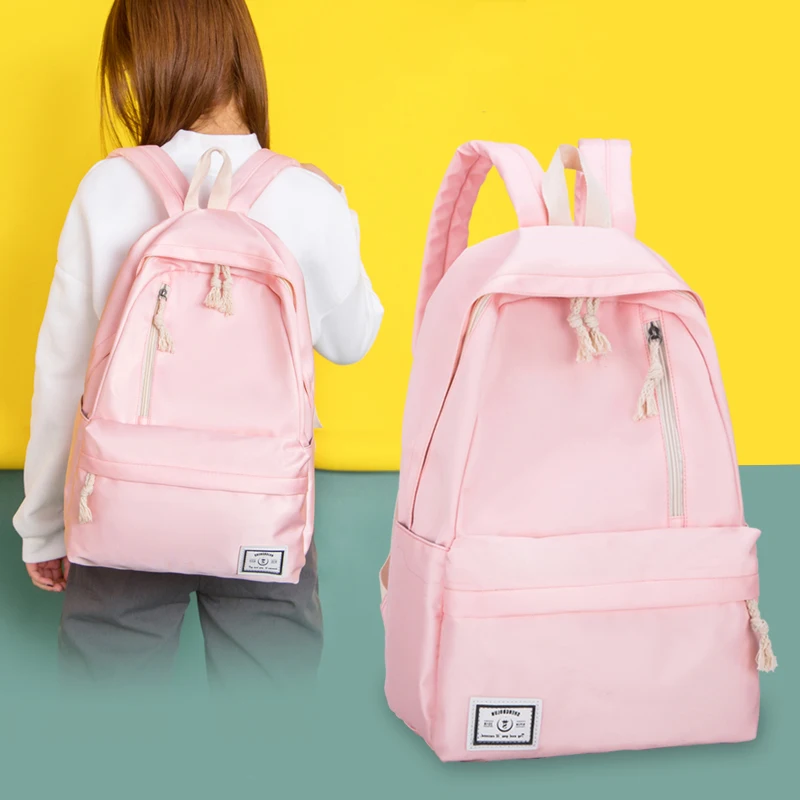 

Casual Solid Color Girl Student College Wind Backpack Large Capacity Practical Outdoor Travel Backbag Mochilas Mujer 2019