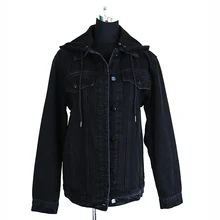 Съемные толстовки высокого качества джинсовые куртки потертые Женские повседневные пальто с длинными рукавами однобортные джинсовые куртки с карманами