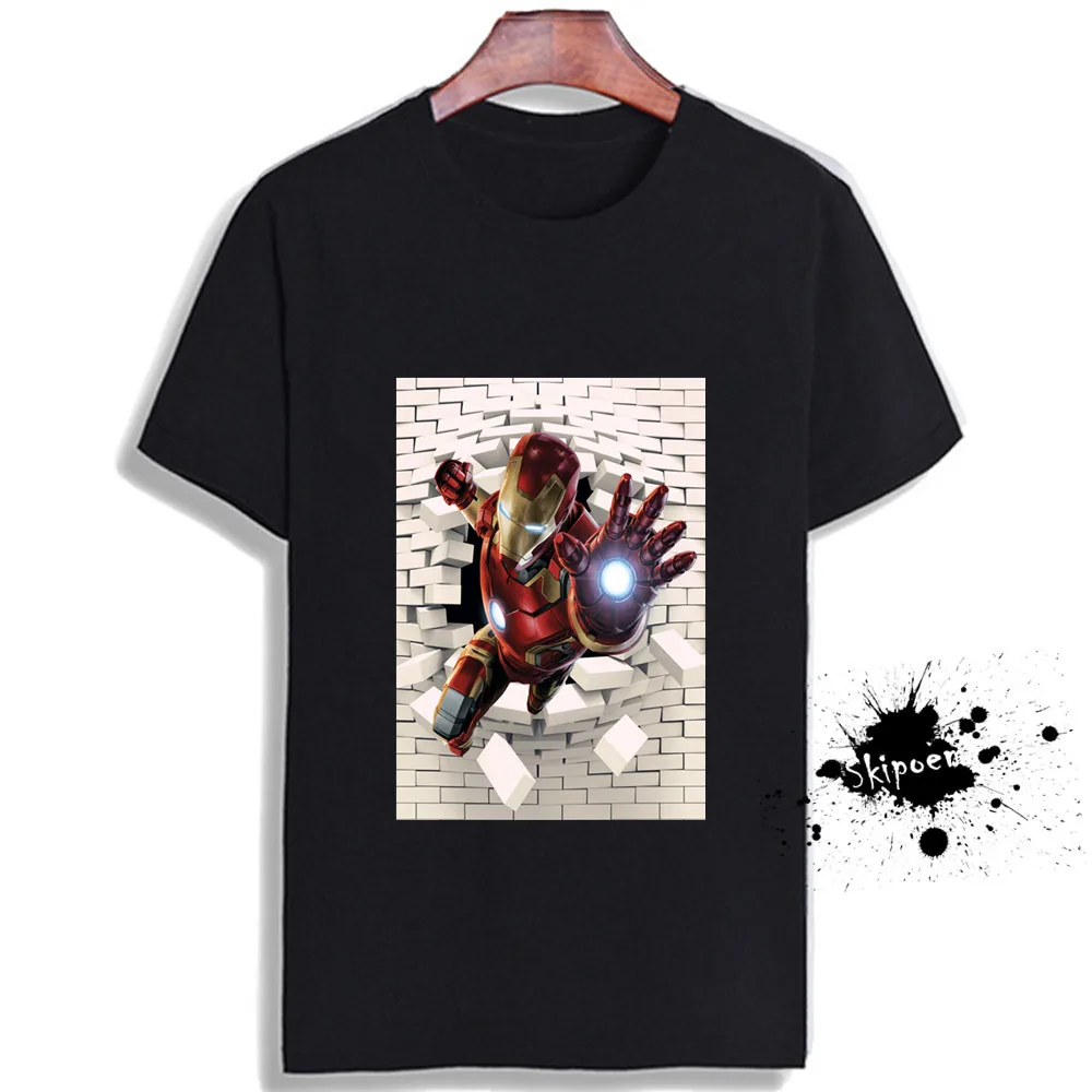 

Fashion Short Sleeve T Shirt Women 3D Avengers Breaking Wall Print 100% Cotton Top Tees Casual O Neck T-Shirt Unisex Streetwear