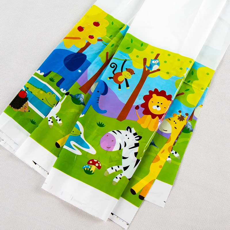 

1pcs/lot Jungle Animals theme disposable tablecloths kids birthday party supplies Safari Animals theme table cover