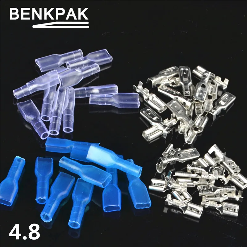 

50set 4.8mm Crimp Terminal Female Spade Connector with Case