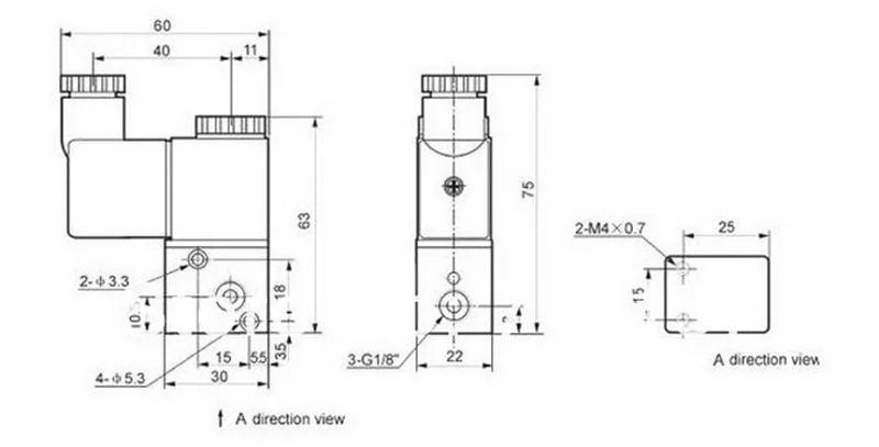 2 Position 3 Way Pneumatic Solenoid Valve 3v1-06 