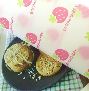 

100 strawberry sandwich wrap paper,food burger packing greaseproof paper