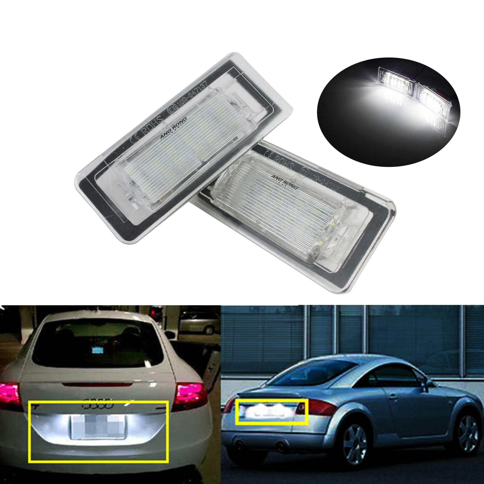 ANGRONG 2x SMD светодиодный светильник номерного знака Белого цвета без ошибок для Audi TT