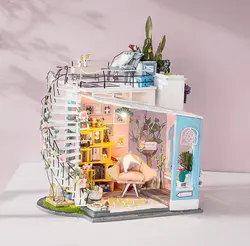 3D кукольный дом мебель DIY деревянный кукольный дом Кукольный домик со светодиодный Романтический casa de boneca brinquedos игрушечные лошадки для