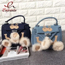 Good quality fashion cowboy cartoon design ladies handbag totes casual shoulder bag women’s crossbody messenger bag purse 2 colo
