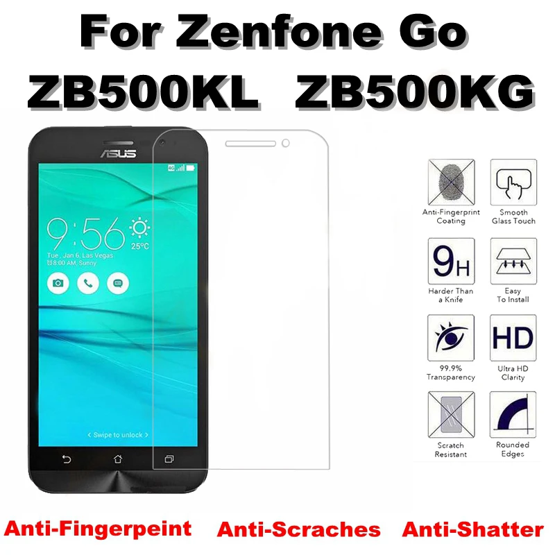 

9H Premium Protective Tempered GLass For Asus Zenfone Go ZB500KL / ZB500KG 5.0 inch Scratch-Proof Screen Protector Film sklo