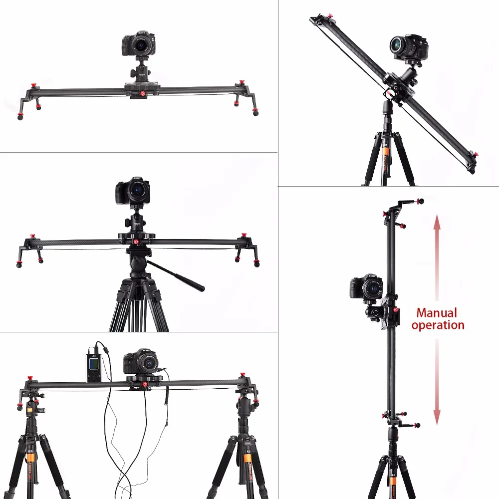 fosoto Stepper Motor Motorized Timelapse Video Slider Follow Focus Rail Carbon Slide for Electric Control DSLR Camera Shooting