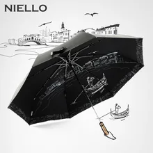 Luxury Full Automatic Umbrella Rain Women Big Black Coating Folding Parasol Brand London Style Rain Gear for Female Men Paraguas