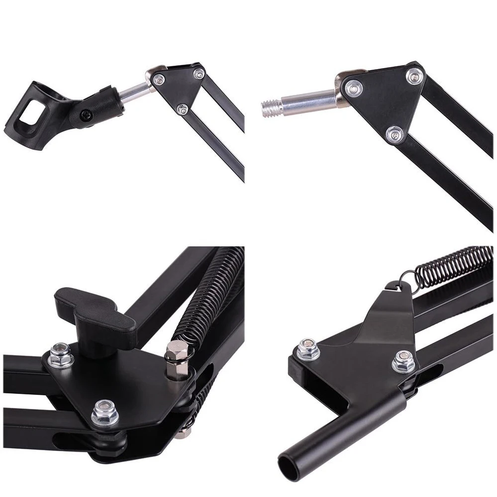 Original Brand Metal Extendable Recording Microphone Stand Tripod Boom Scissor Arm Holder With Microphone Clip Mounting Clamp -6