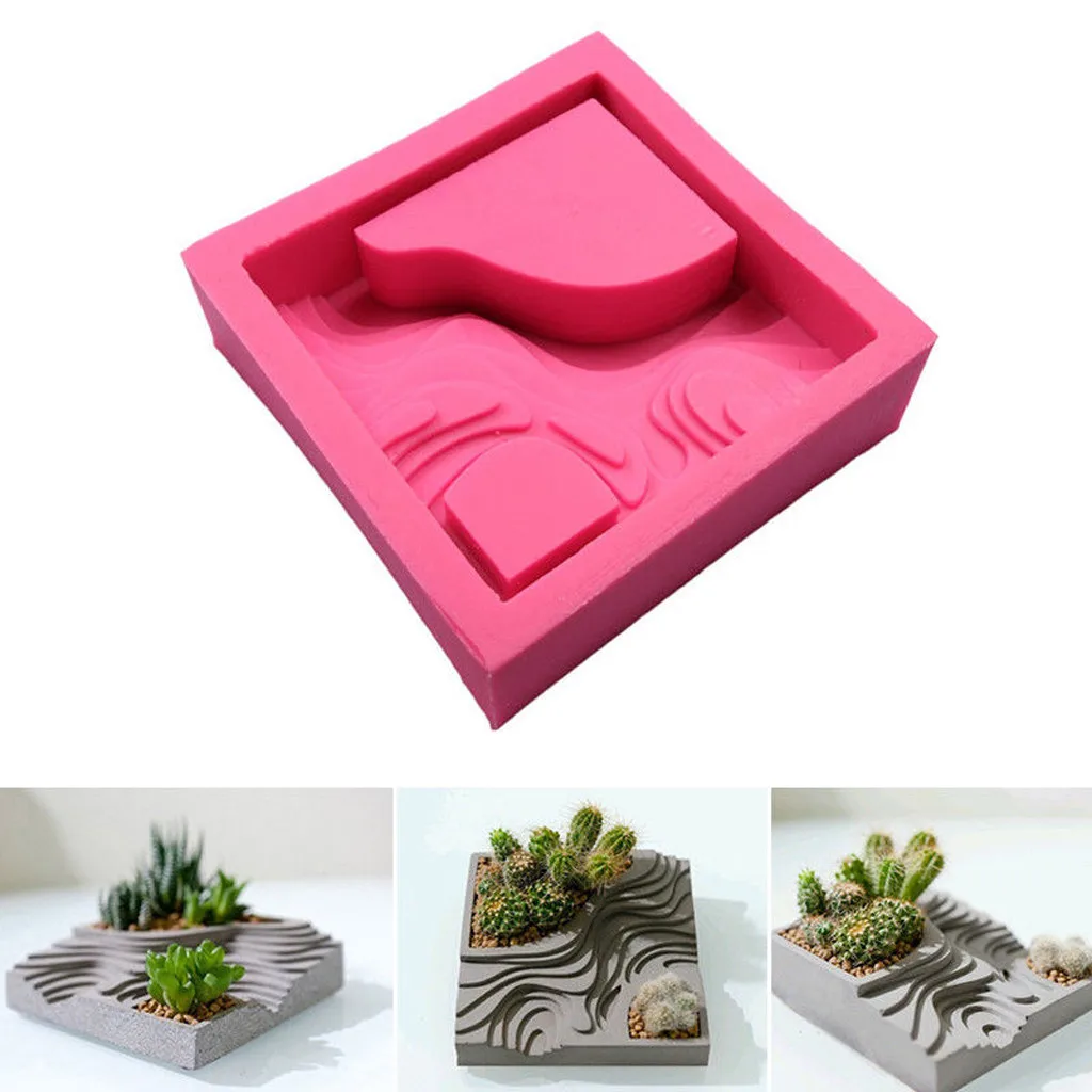 

2019 Best Selling Succulent Plant Flower Pot Silicone Mold Gypsum Cement Bonsai DIY Mould Tool Home Family Dropshipping