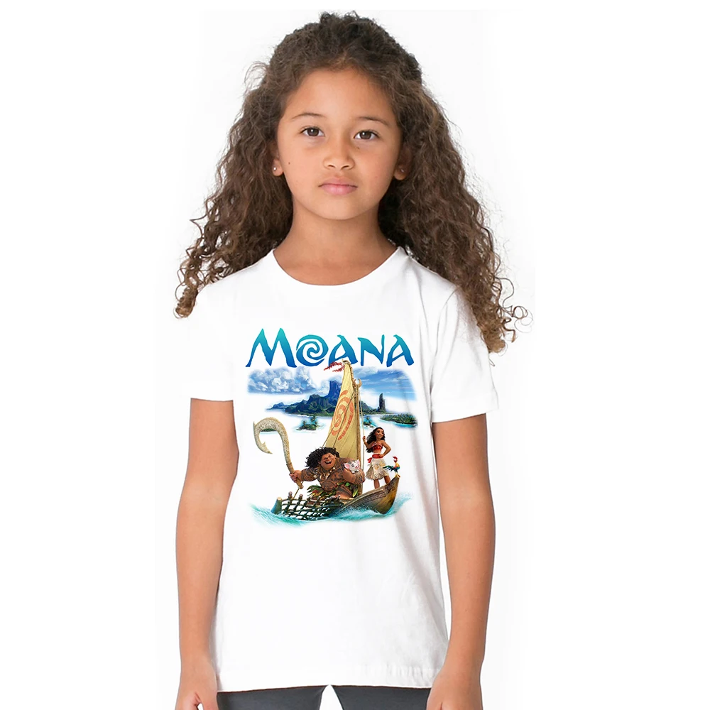 

2018 Moana Girl T Shirt Cartoon Princess T-shirts Cotton Short Sleeve Kids Tshirt Children Vaiana Summer Clothes Baby Tops Tees