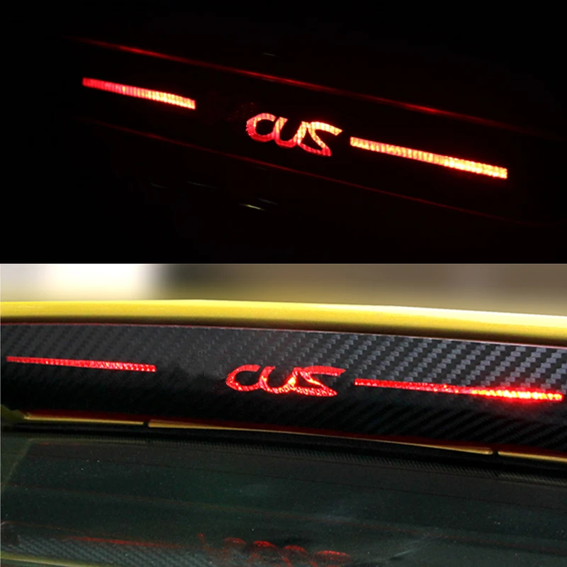 

For Ford Focus 2 3 2012 To 2015 Additional Brake Light Sticker Decorative 4D Carbon Fiber High Mount Stop Lamp Cover Car Styling