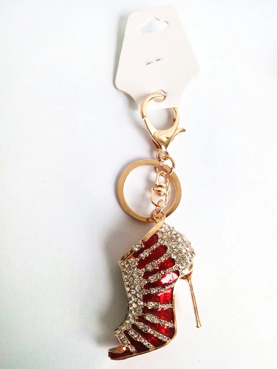 

New Style Chic High Heel Crystal Rhinestone Keychains Shoe Keyring Charm Handbag Key Holder Bag Accessories