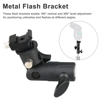 

Inter-mirror for factory supply metal flash universal bracket E-type lamp holder bracket can be connected to tripod