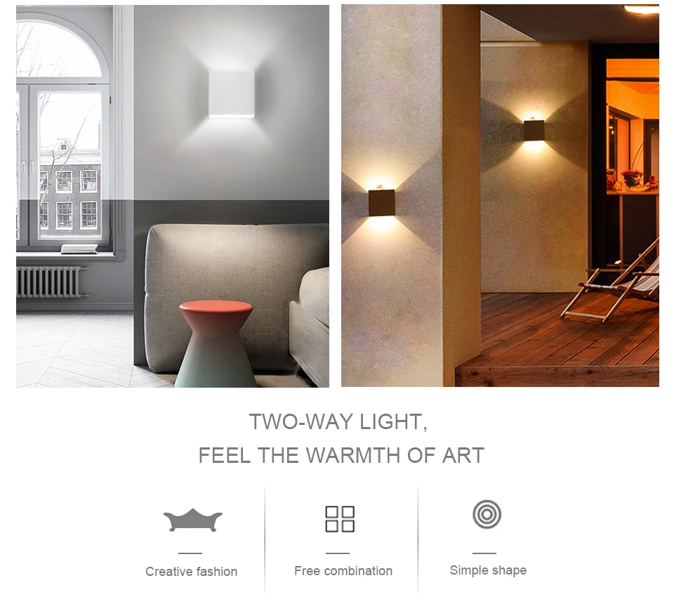 COB LED Wall Lamp Sconce 7W Square Aluminum Indoor Wall Light for Loft Bedroom Hallway Balcony Stairs Bathroom Light Fixtures (8)