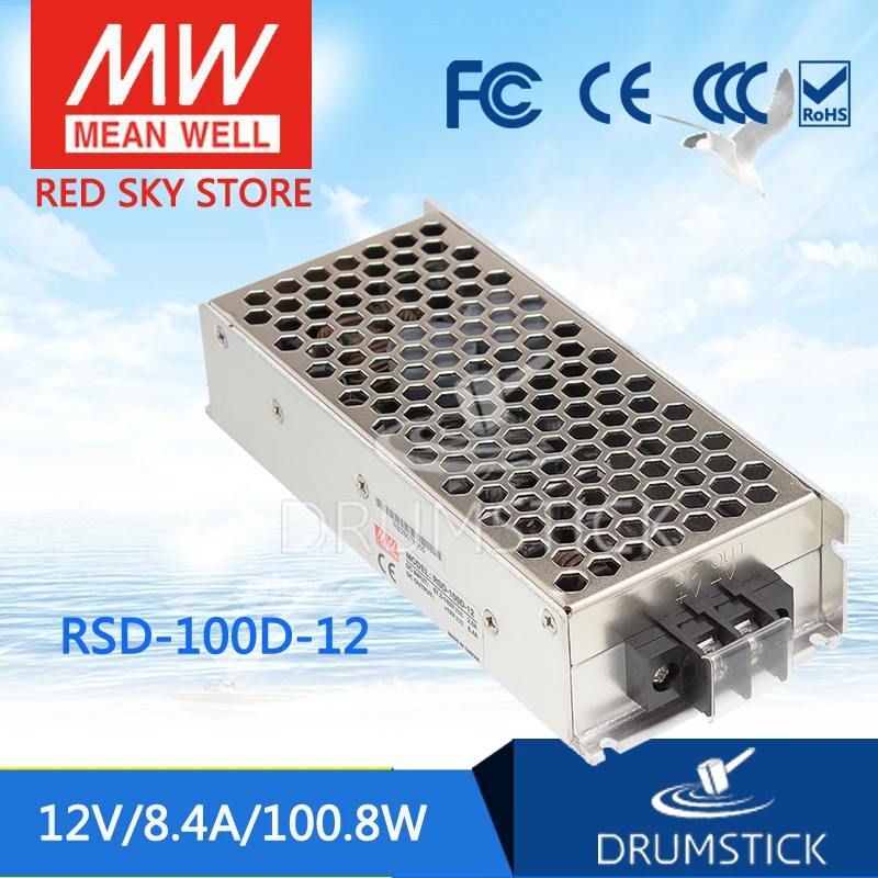 Бренд MEAN WELL представляет RSD 100D 12 12V 8.4A meanwell 100 8 W ж/д один Выход DC конвертер|converter